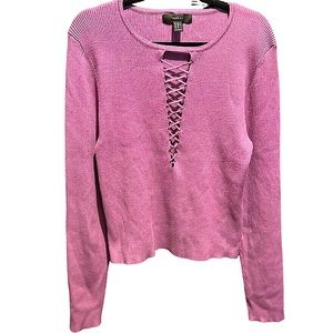 Forever 21 Plus Size Criss Cross Ribbed Sweater Soft Stretchy